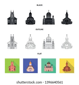 Vector design  cult and temple icon. Collection  cult and parish vector icon for stock.