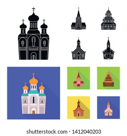 Vector design of cult and temple icon. Collection of cult and parish vector icon for stock.
