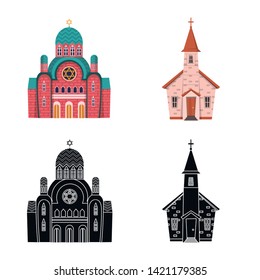 Vector design of cult and temple icon. Collection of cult and parish stock vector illustration.