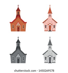 Vector design of cult and temple logo. Collection of cult and parish stock vector illustration.