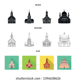 Vector design  cult and temple symbol. Collection  cult and parish vector icon for stock.