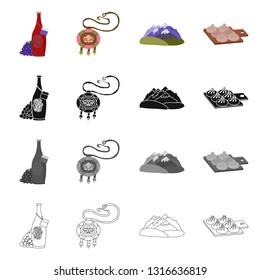 Vector design of culture and sightseeing icon. Set of culture and originality stock symbol for web.
