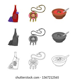 Vector design of culture and sightseeing icon. Set of culture and originality stock vector illustration.