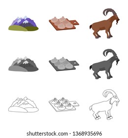Vector design of culture and sightseeing icon. Set of culture and originality stock symbol for web.
