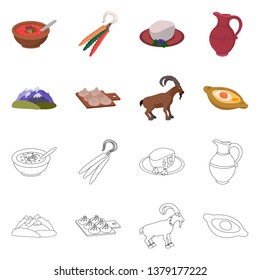 Vector design of culture and sightseeing icon. Collection of culture and originality stock symbol for web.