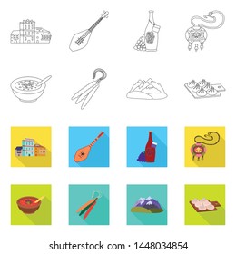 Vector design of culture and sightseeing icon. Set of culture and originality stock symbol for web.