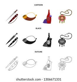 Vector design of culture and sightseeing logo. Set of culture and originality vector icon for stock.