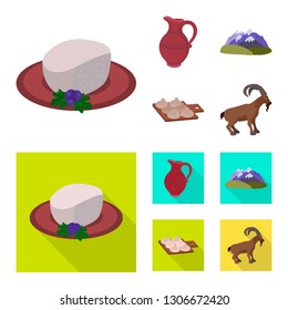 Vector design of culture and sightseeing logo. Set of culture and originality vector icon for stock.
