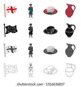 Vector design of culture and sightseeing logo. Set of culture and originality stock symbol for web.