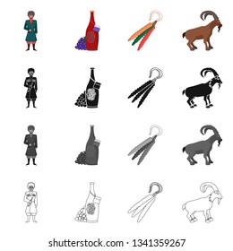 Vector design of culture and sightseeing logo. Set of culture and originality stock vector illustration.