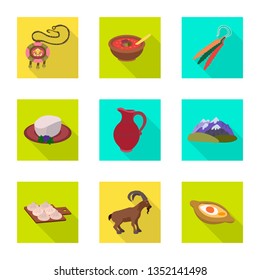 Vector design of culture and sightseeing logo. Collection of culture and originality stock symbol for web.