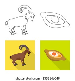 Vector design of culture and sightseeing logo. Set of culture and originality stock vector illustration.