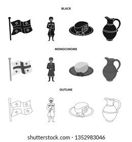 Vector design of culture and sightseeing logo. Collection of culture and originality stock symbol for web.