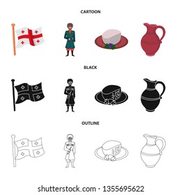 Vector design of culture and sightseeing logo. Set of culture and originality stock vector illustration.