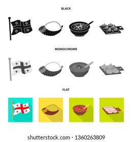 Vector design of culture and sightseeing logo. Set of culture and originality vector icon for stock.