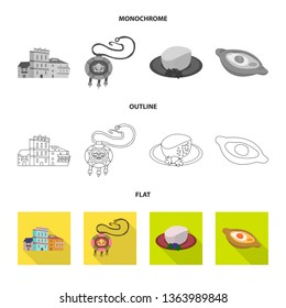 Vector design of culture and sightseeing logo. Collection of culture and originality vector icon for stock.