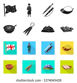 Vector design of culture and sightseeing logo. Set of culture and originality vector icon for stock.