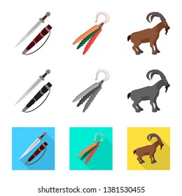 Vector design of culture and sightseeing logo. Set of culture and originality stock symbol for web.