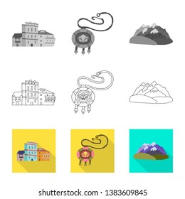 Vector design of culture and sightseeing logo. Collection of culture and originality stock vector illustration.