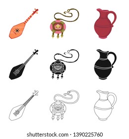 Vector design of culture and sightseeing logo. Set of culture and originality vector icon for stock.