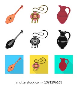Vector design of culture and sightseeing logo. Collection of culture and originality vector icon for stock.