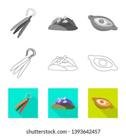 Vector design of culture and sightseeing logo. Set of culture and originality vector icon for stock.