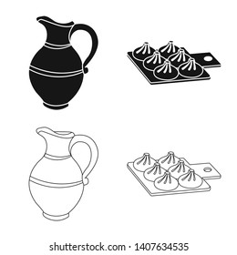 Vector design of culture and sightseeing logo. Set of culture and originality vector icon for stock.