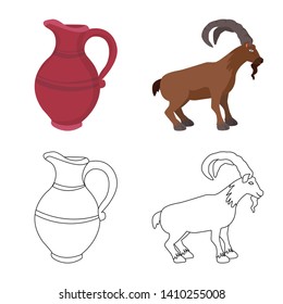 Vector design of culture and sightseeing logo. Collection of culture and originality stock symbol for web.