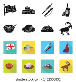 Vector design of culture and sightseeing logo. Set of culture and originality stock symbol for web.