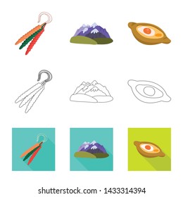 Vector design of culture and sightseeing logo. Set of culture and originality vector icon for stock.