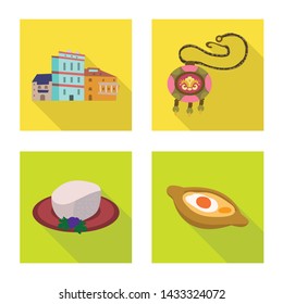 Vector design of culture and sightseeing logo. Collection of culture and originality vector icon for stock.