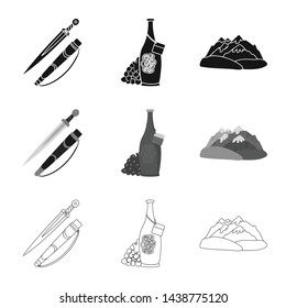 Vector design of culture and sightseeing logo. Collection of culture and originality vector icon for stock.