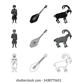 Vector design of culture and sightseeing logo. Set of culture and originality stock symbol for web.