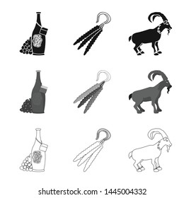 Vector design of culture and sightseeing logo. Set of culture and originality vector icon for stock.