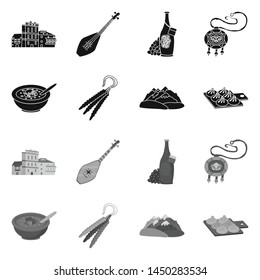 Vector design of culture and sightseeing logo. Collection of culture and originality stock vector illustration.