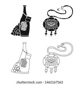 Vector design of culture and sightseeing logo. Collection of culture and originality stock symbol for web.