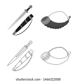 Vector design of culture and sightseeing logo. Set of culture and originality vector icon for stock.