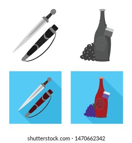 Vector design of culture and sightseeing logo. Set of culture and originality vector icon for stock.