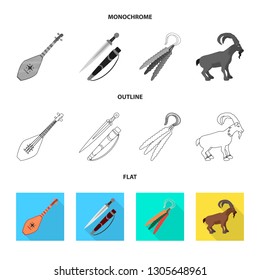 Vector design of culture and sightseeing sign. Collection of culture and originality stock vector illustration.