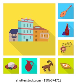 Vector design of culture and sightseeing sign. Set of culture and originality stock vector illustration.
