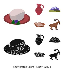 Vector design of culture and sightseeing sign. Collection of culture and originality stock symbol for web.