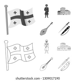 Vector design of culture and sightseeing sign. Collection of culture and originality stock symbol for web.