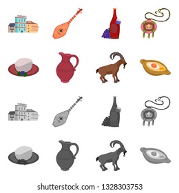 Vector design of culture and sightseeing sign. Set of culture and originality stock symbol for web.