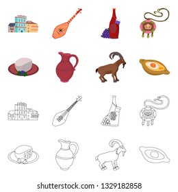 Vector design of culture and sightseeing sign. Set of culture and originality vector icon for stock.