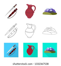 Vector design of culture and sightseeing sign. Collection of culture and originality vector icon for stock.