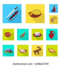 Vector design of culture and sightseeing sign. Set of culture and originality stock symbol for web.
