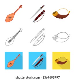 Vector design of culture and sightseeing sign. Collection of culture and originality vector icon for stock.