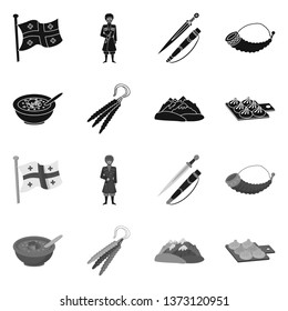 Vector design of culture and sightseeing sign. Collection of culture and originality stock symbol for web.