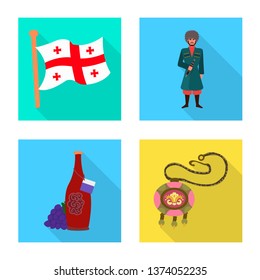 Vector design of culture and sightseeing sign. Collection of culture and originality stock symbol for web.