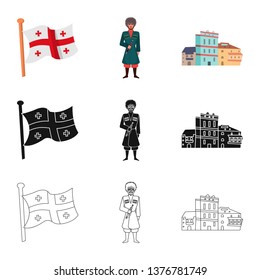 Vector design of culture and sightseeing sign. Set of culture and originality stock symbol for web.